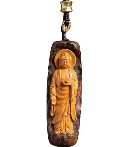 Amazon｜海宇工芸(kaiu art) 木彫り お守り懐中仏【胎蔵界大日如来